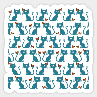 Kittens and butterflies Sticker